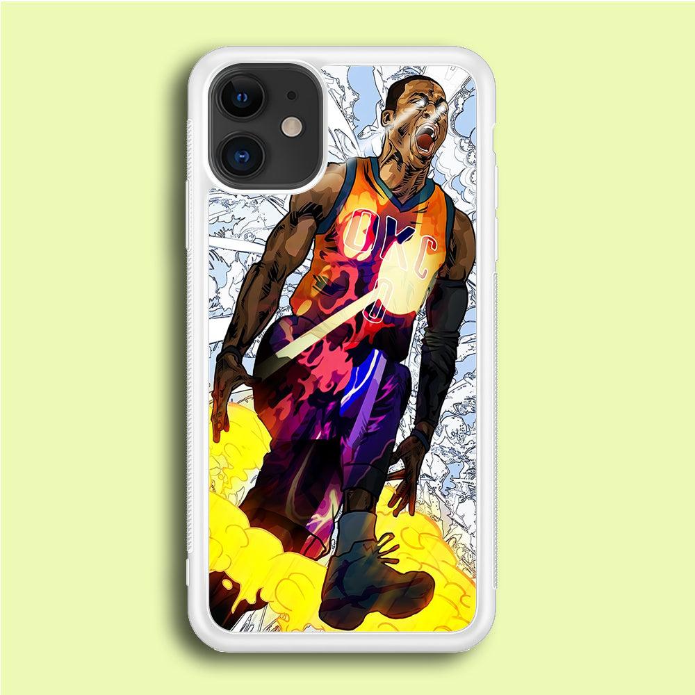 Russell Westbrook Oklahoma City Art iPhone 12 Mini Case-Rubber / White (2D Case)-Xtracase