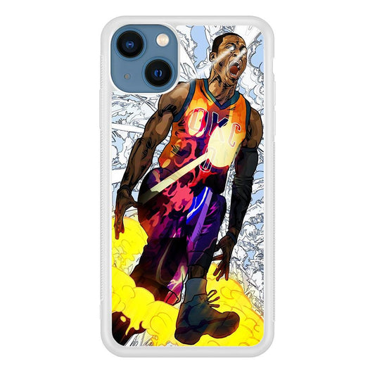 Russell Westbrook Oklahoma City Art iPhone 13 Mini Case-Rubber / White (2D Case)-Xtracase