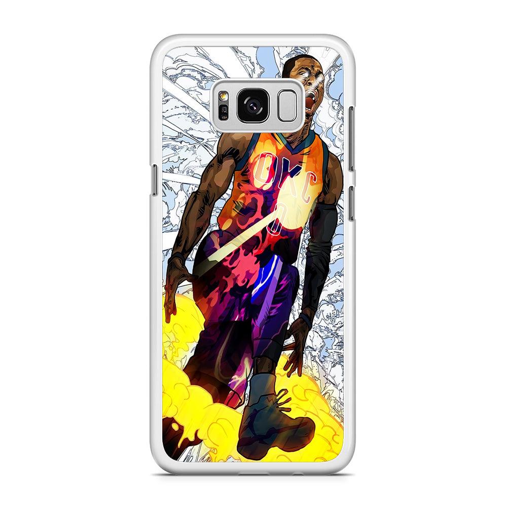 Russell Westbrook Oklahoma City Art Samsung Galaxy S8 Case-Rubber / White (2D Case)-Xtracase