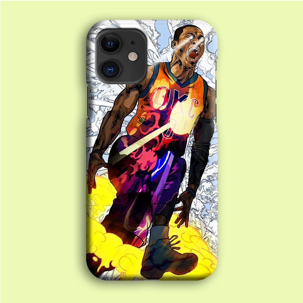 Russell Westbrook Oklahoma City Art iPhone 12 Mini Case-Plastic / Full Wrap (3D Case)-Xtracase