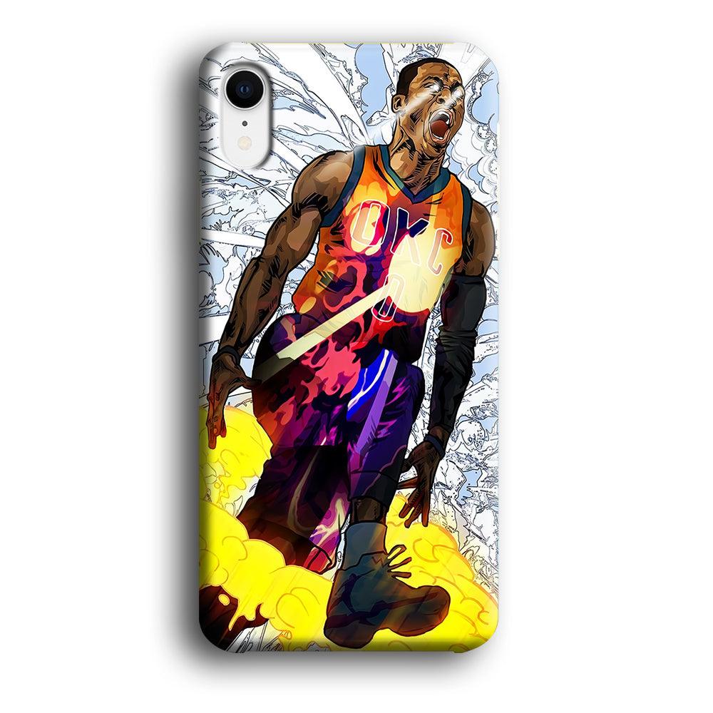 Russell Westbrook Oklahoma City Art iPhone XR Case-Plastic / Full Wrap (3D Case)-Xtracase