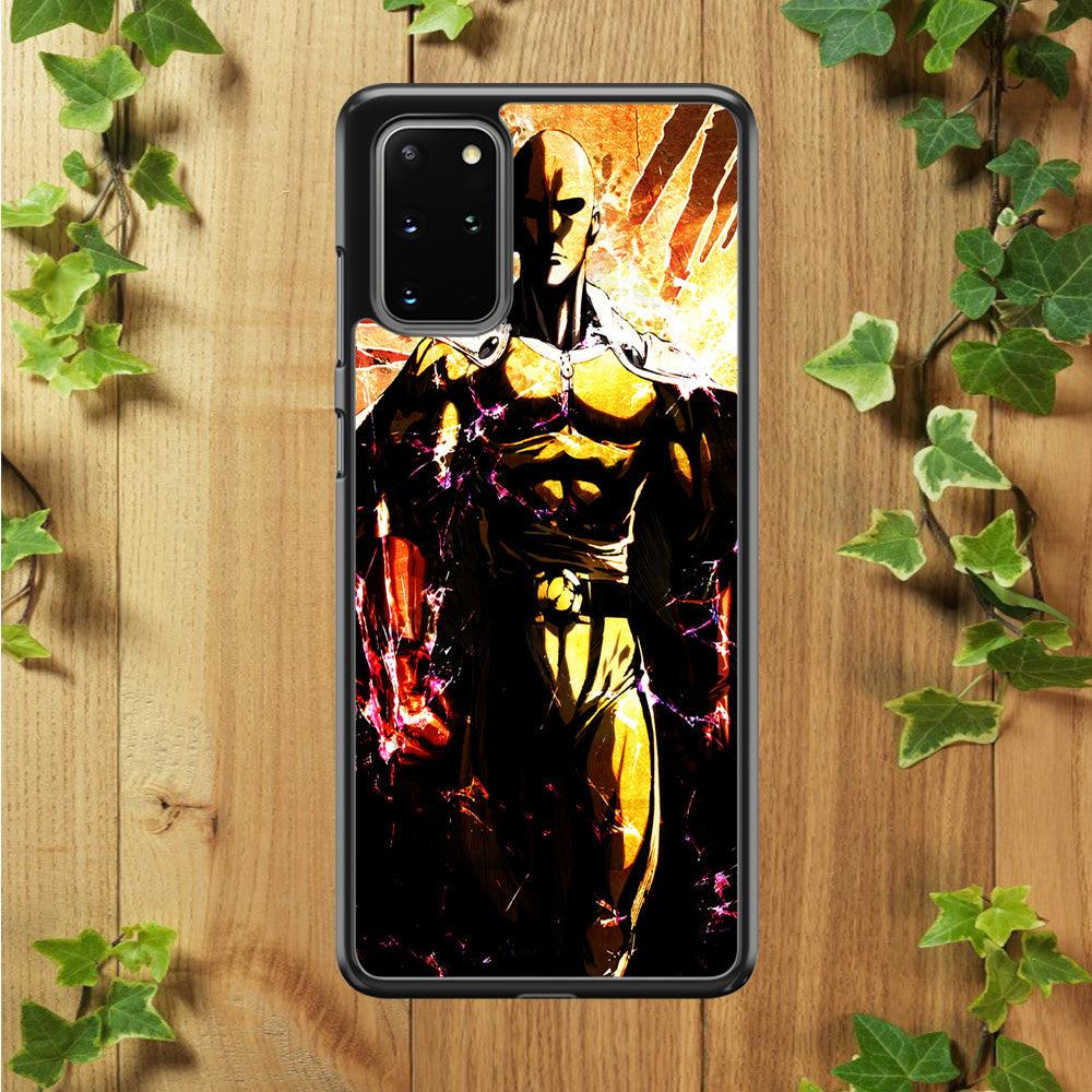 Saitama Serious Mode Samsung Galaxy S20 Plus Case-Rubber / White (2D Case)-Xtracase