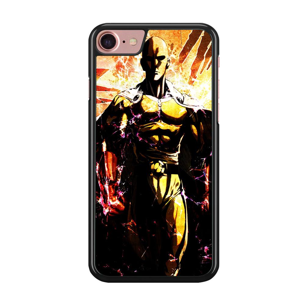 Saitama Serious Mode iPhone SE 2020 Case-Rubber / Black (2D Case)-Xtracase