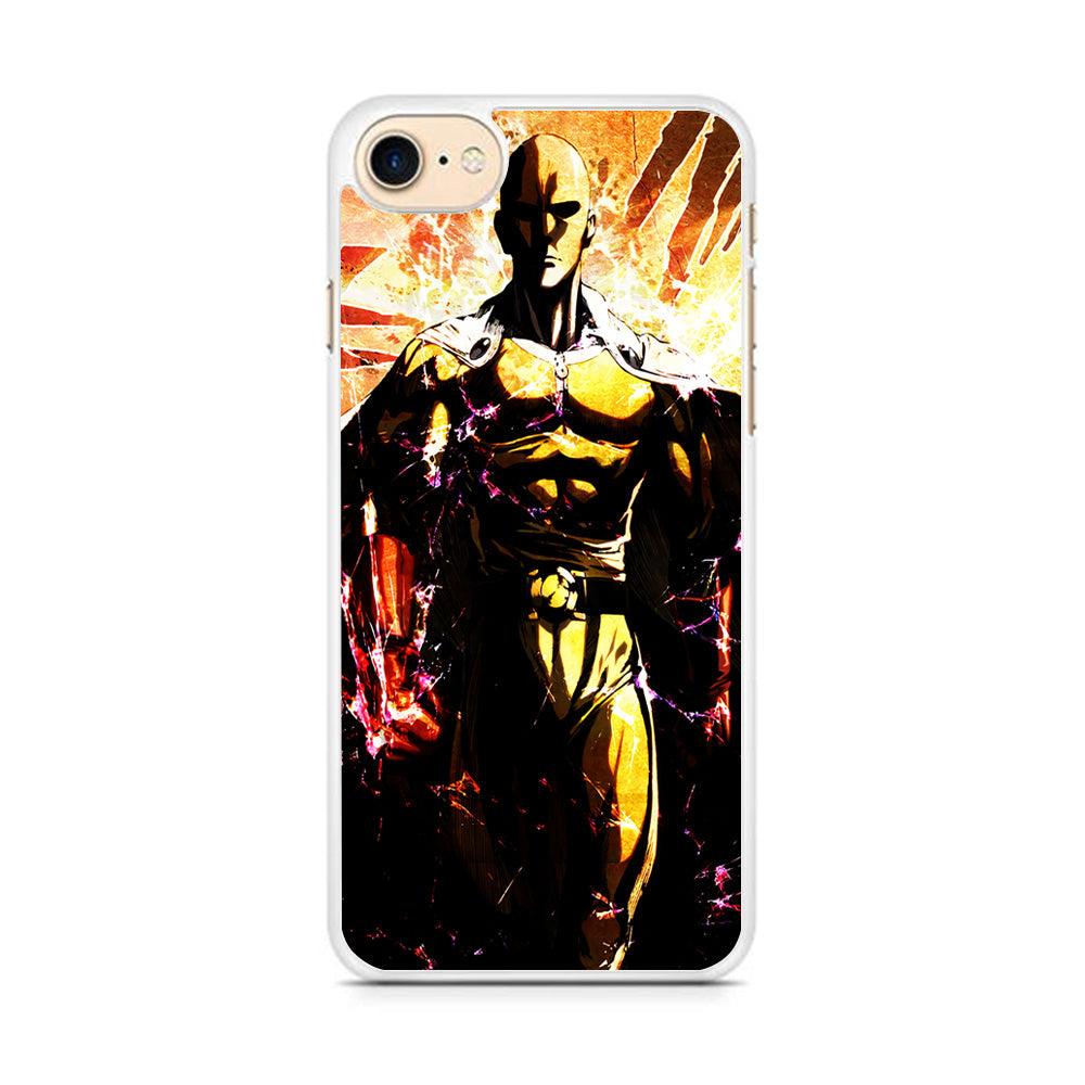 Saitama Serious Mode iPhone 7 Case-Rubber / White (2D Case)-Xtracase
