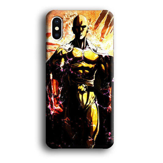 Saitama Serious Mode iPhone Xs Max Case-Plastic / Full Wrap (3D Case)-Xtracase