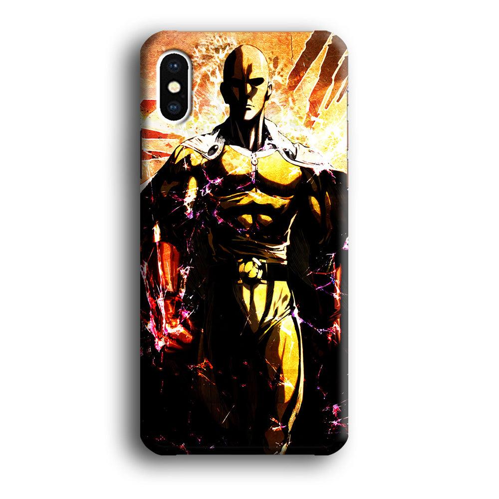 Saitama Serious Mode iPhone Xs Case-Plastic / Full Wrap (3D Case)-Xtracase