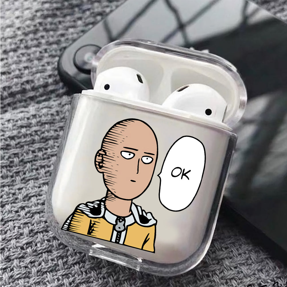 Saitama One Punch Man Hard Plastic Protective Clear Case Cover For Apple Airpods