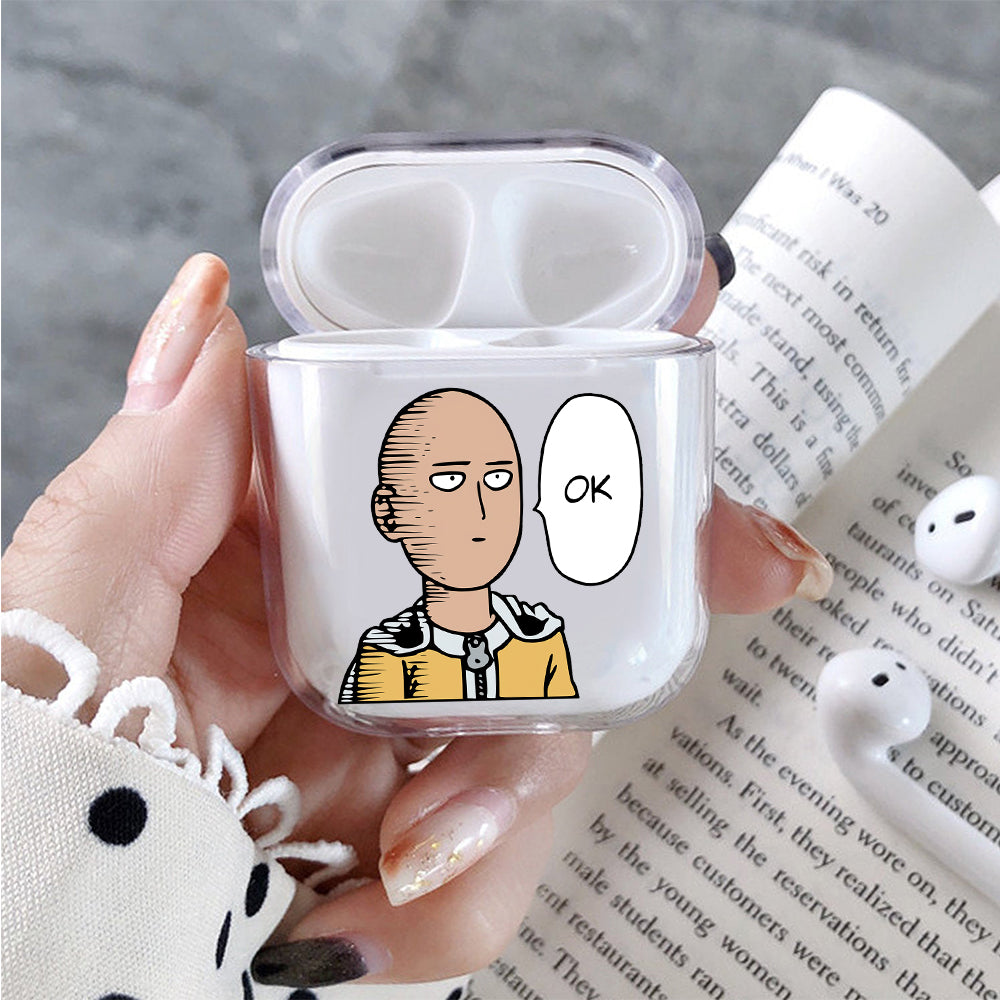 Saitama One Punch Man Hard Plastic Protective Clear Case Cover For Apple Airpods