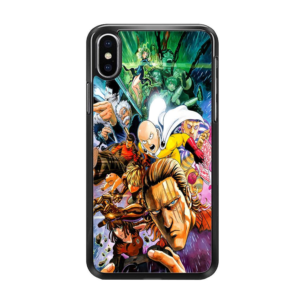 Saitama and S-Class Hero iPhone Xs Max Case-Rubber / Black (2D Case)-Xtracase