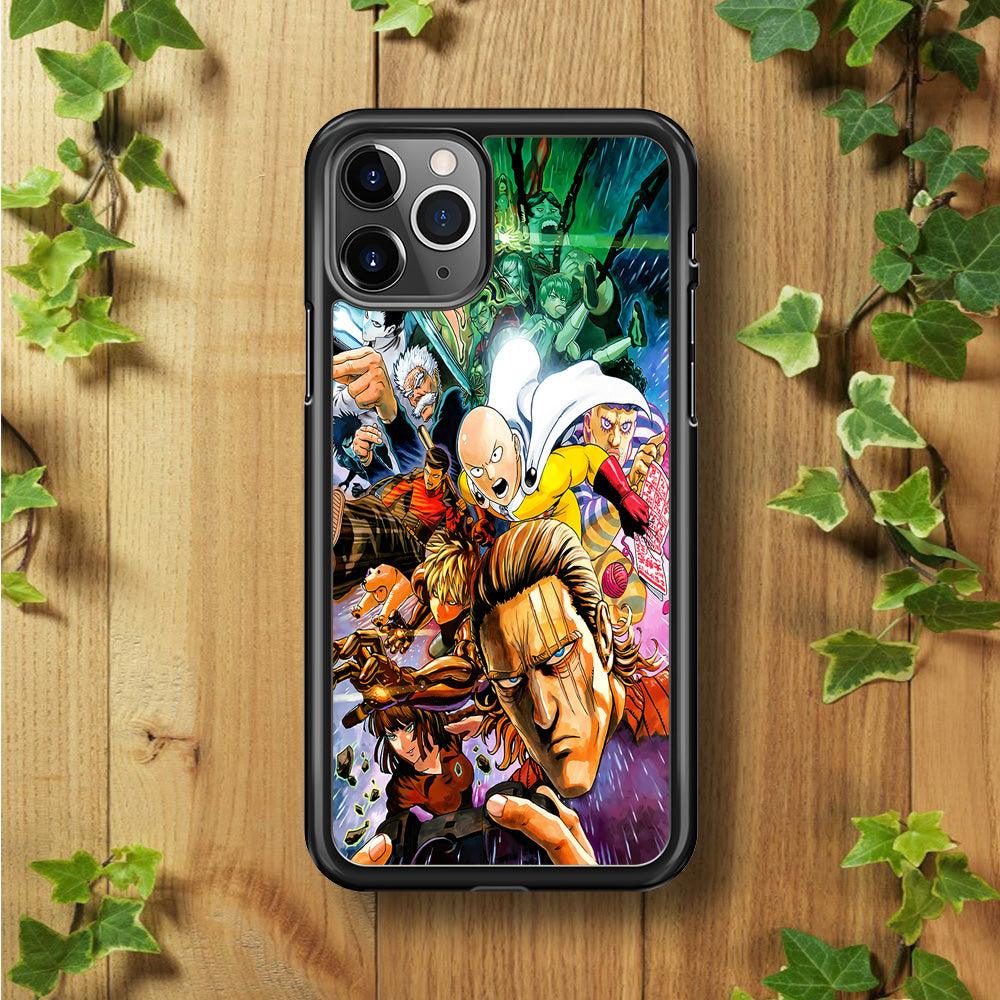 Saitama and S-Class Hero iPhone 11 Pro Case-Rubber / Black (2D Case)-Xtracase