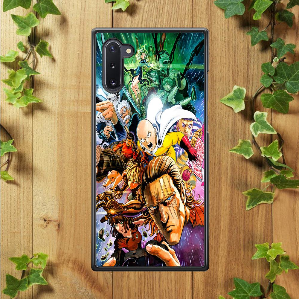 Saitama and S-Class Hero Samsung Galaxy Note 10 Case-Rubber / White (2D Case)-Xtracase