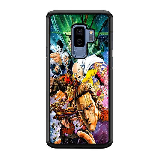 Saitama and S-Class Hero Samsung Galaxy S9 Plus Case-Rubber / White (2D Case)-Xtracase