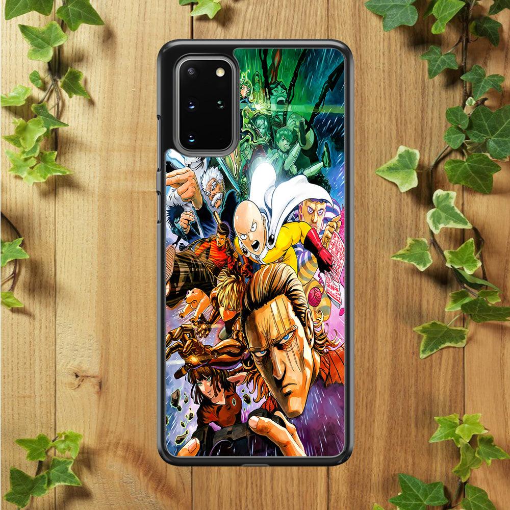 Saitama and S-Class Hero Samsung Galaxy S20 Plus Case-Rubber / Black (2D Case)-Xtracase