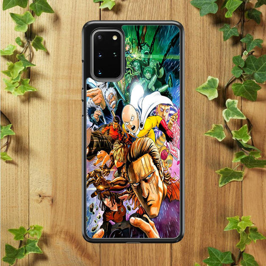 Saitama and S-Class Hero Samsung Galaxy S20 Plus Case-Rubber / Black (2D Case)-Xtracase