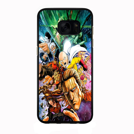 Saitama and S-Class Hero Samsung Galaxy S7 Case-Rubber / Black (2D Case)-Xtracase
