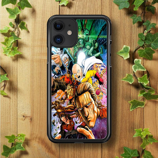 Saitama and S-Class Hero iPhone 11 Case-Rubber / Black (2D Case)-Xtracase