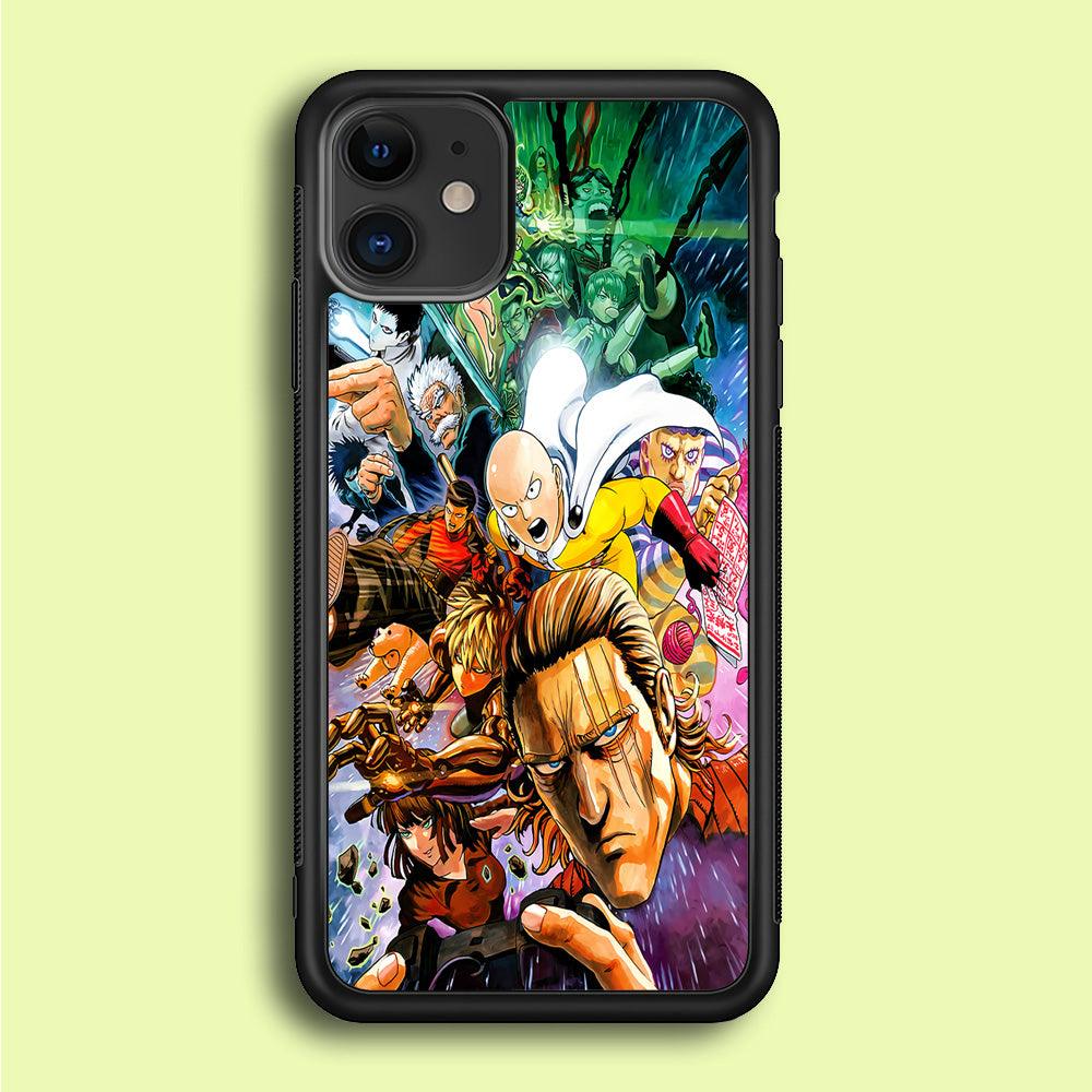 Saitama and S-Class Hero iPhone 12 Case-Rubber / Black (2D Case)-Xtracase