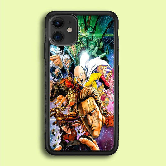 Saitama and S-Class Hero iPhone 12 Case-Rubber / Black (2D Case)-Xtracase