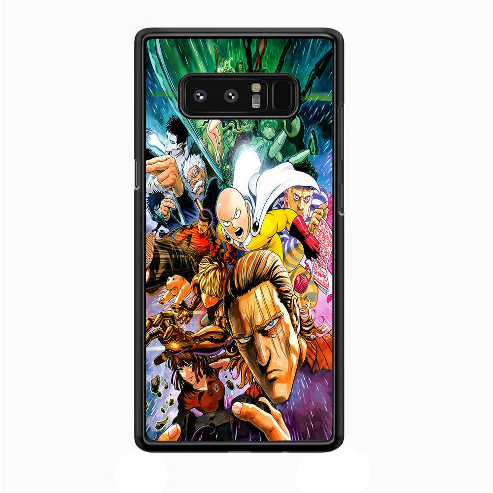 Saitama and S-Class Hero Samsung Galaxy Note 8 Case-Rubber / Black (2D Case)-Xtracase