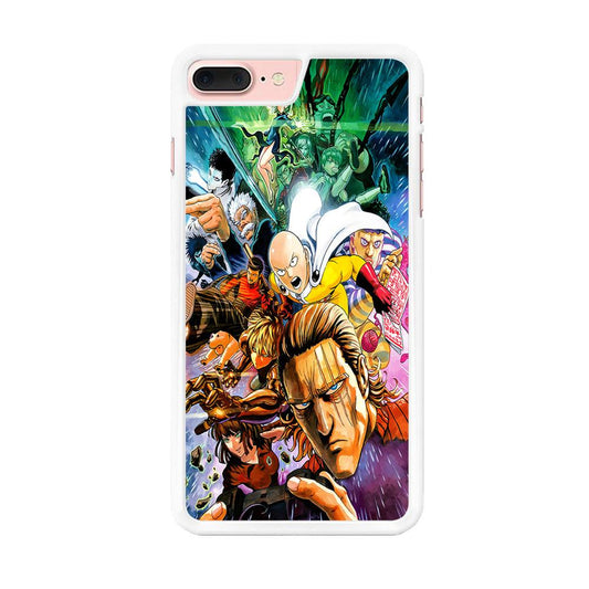 Saitama and S-Class Hero iPhone 8 Plus Case-Rubber / White (2D Case)-Xtracase