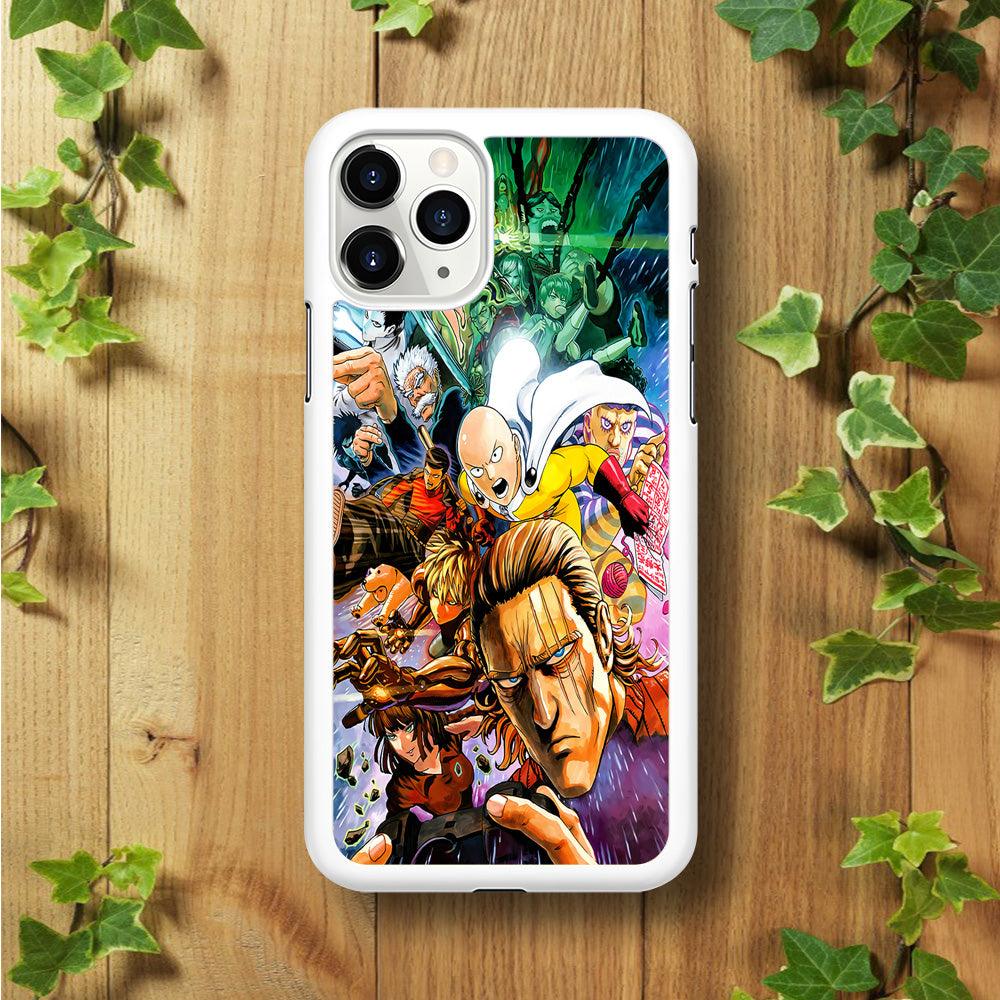 Saitama and S-Class Hero iPhone 11 Pro Case-Rubber / White (2D Case)-Xtracase