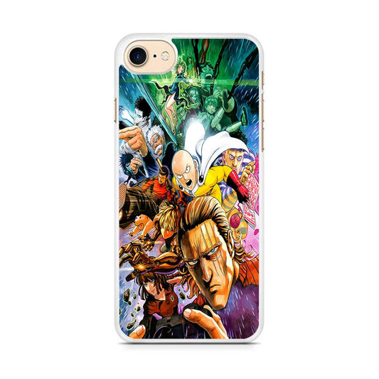 Saitama and S-Class Hero iPhone 8 Case-Rubber / White (2D Case)-Xtracase
