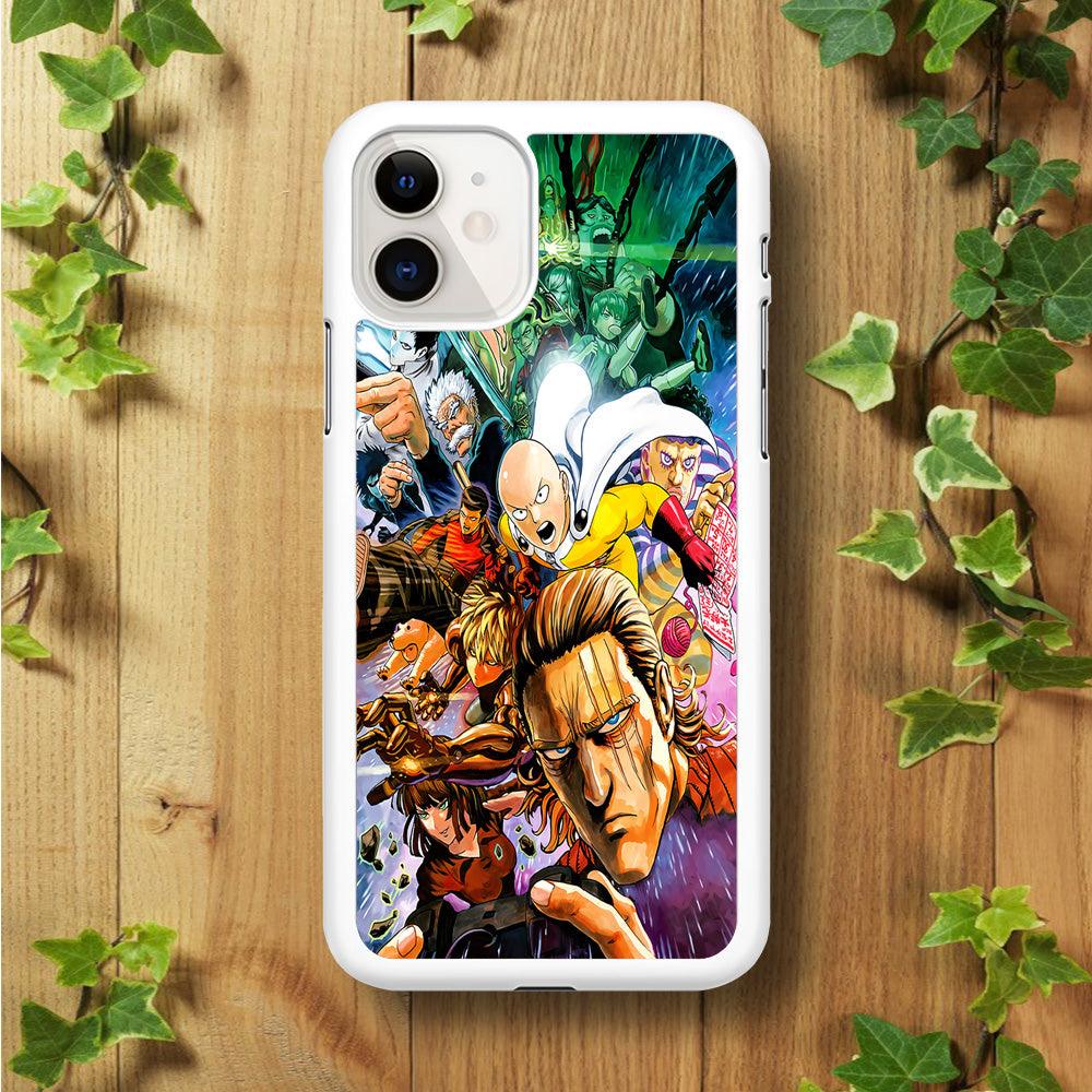 Saitama and S-Class Hero iPhone 11 Case-Rubber / White (2D Case)-Xtracase