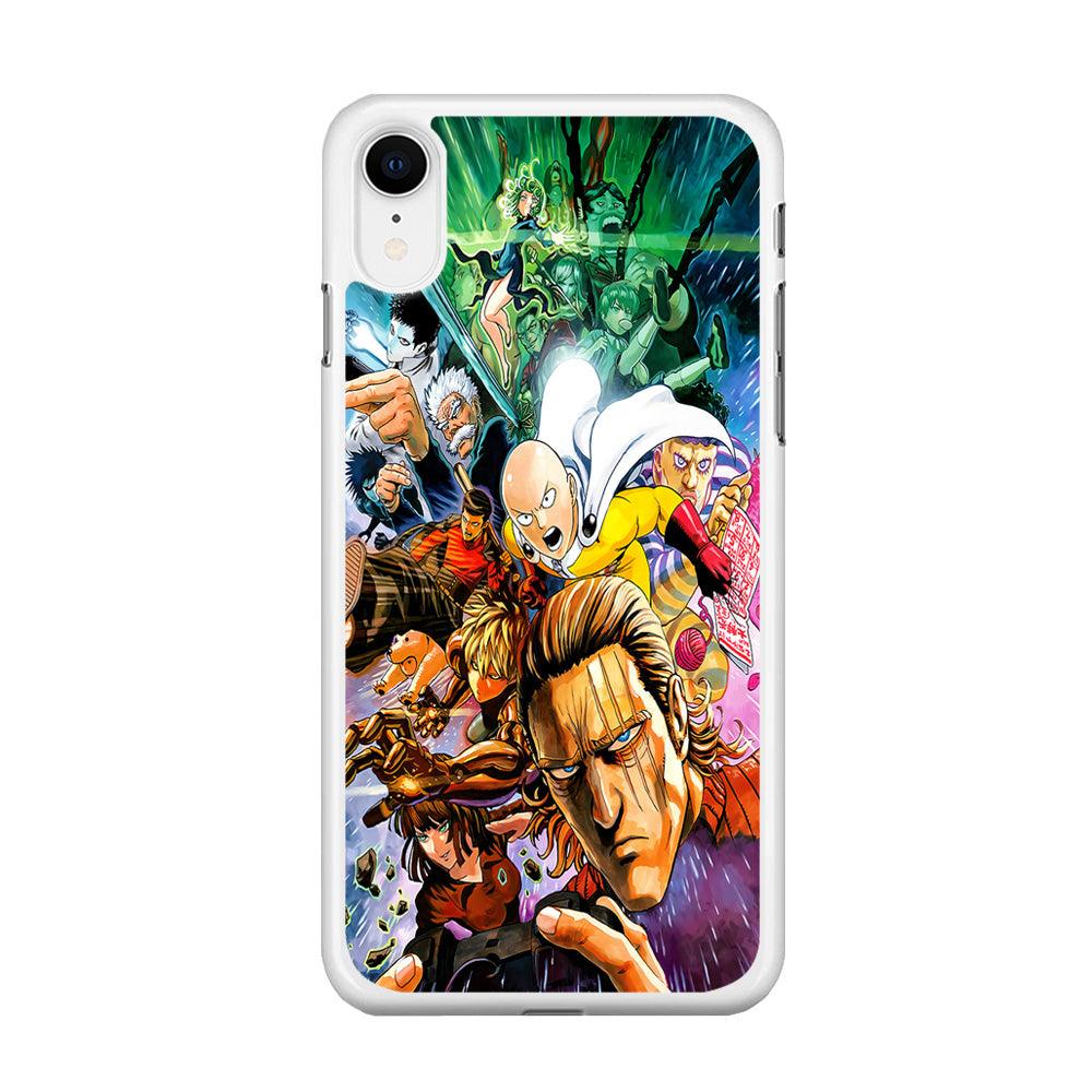 Saitama and S-Class Hero iPhone XR Case-Rubber / White (2D Case)-Xtracase