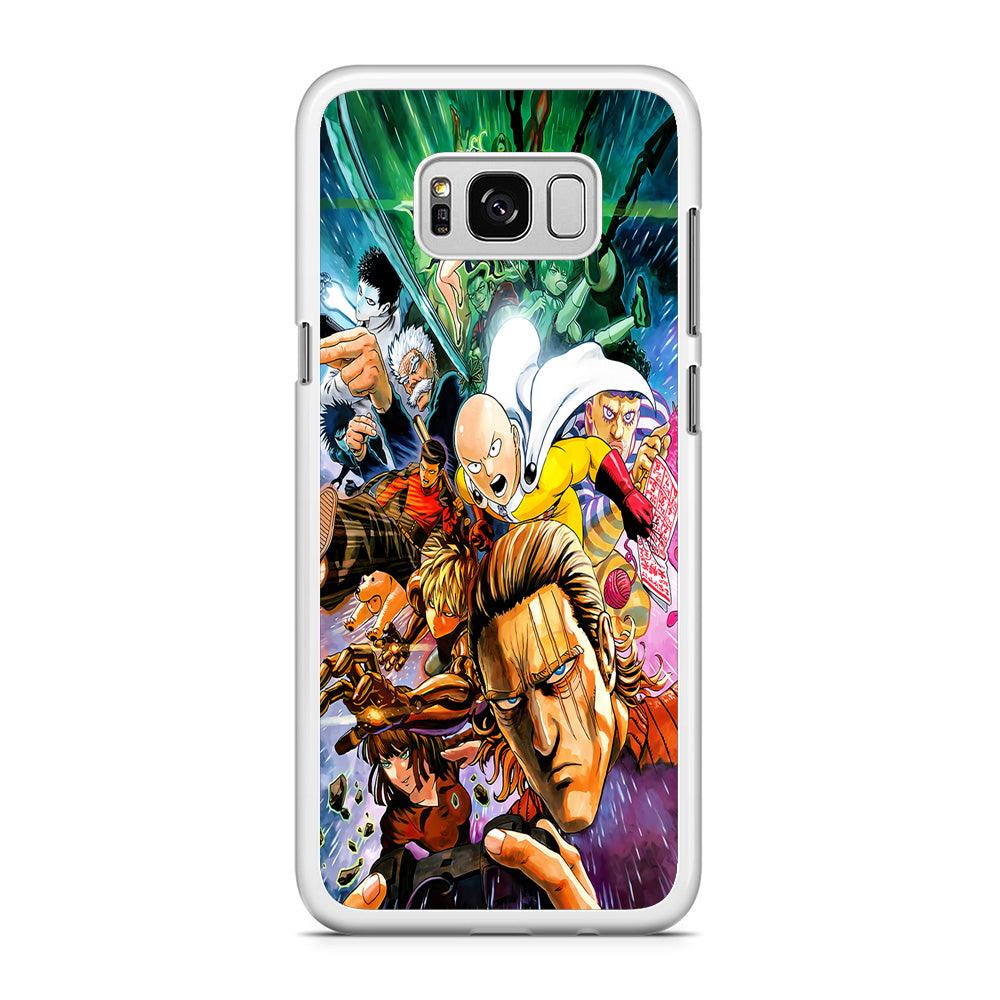 Saitama and S-Class Hero Samsung Galaxy S8 Case-Rubber / White (2D Case)-Xtracase