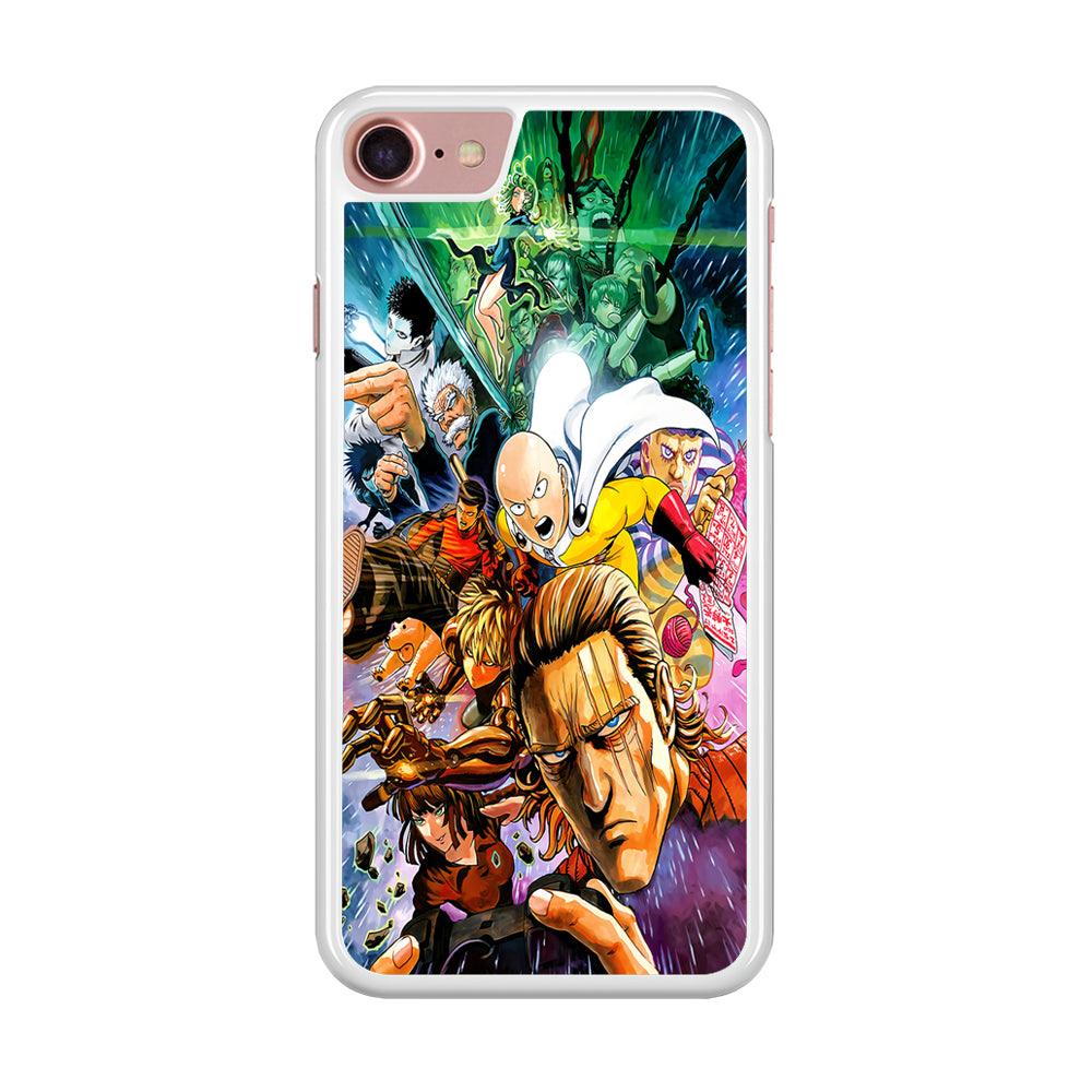 Saitama and S-Class Hero iPhone SE 2020 Case-Rubber / White (2D Case)-Xtracase