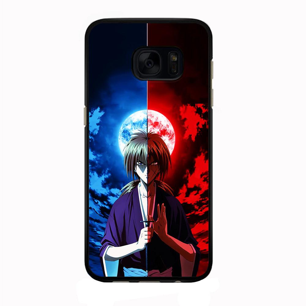 Samurai X Kenshin Red Blue Sky Samsung Galaxy S7 Case-Rubber / Black (2D Case)-Xtracase
