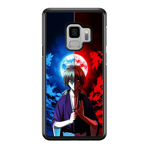 Samurai X Kenshin Red Blue Sky Samsung Galaxy S9 Case-Rubber / White (2D Case)-Xtracase