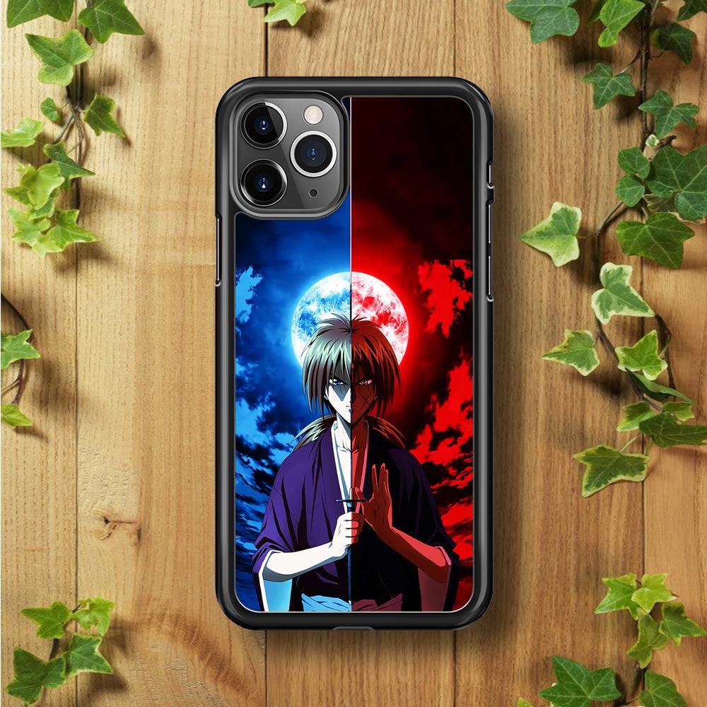 Samurai X Kenshin Red Blue Sky iPhone 11 Pro Max Case-Rubber / Black (2D Case)-Xtracase