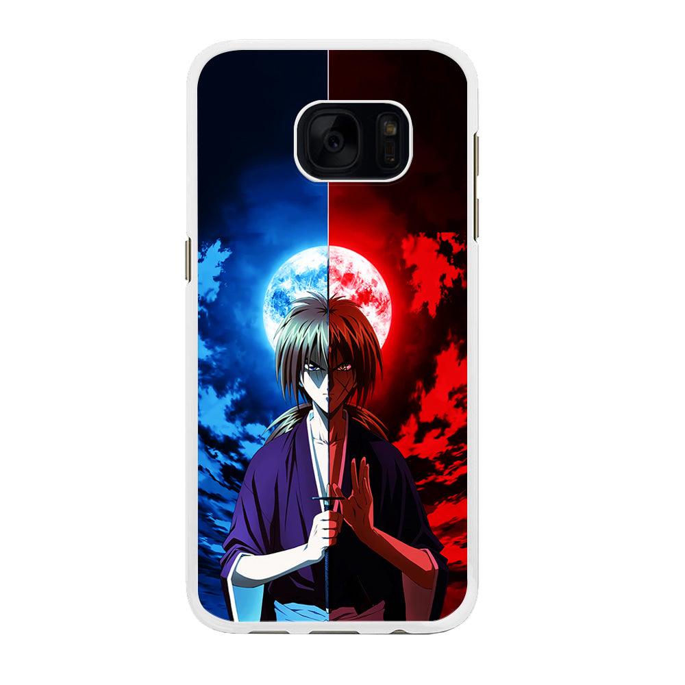 Samurai X Kenshin Red Blue Sky Samsung Galaxy S7 Case-Rubber / White (2D Case)-Xtracase