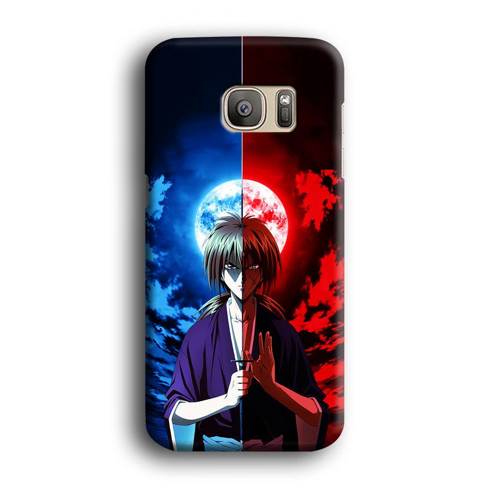 Samurai X Kenshin Red Blue Sky Samsung Galaxy S7 Edge Case-Plastic / Full Wrap (3D Case)-Xtracase