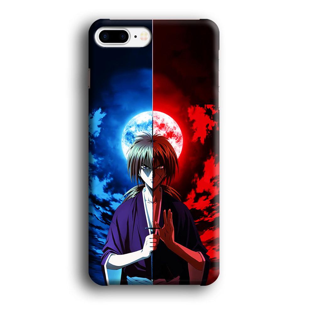 Samurai X Kenshin Red Blue Sky iPhone 8 Plus Case-Plastic / Full Wrap (3D Case)-Xtracase