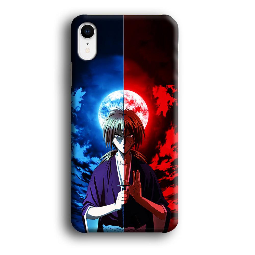 Samurai X Kenshin Red Blue Sky iPhone XR Case-Plastic / Full Wrap (3D Case)-Xtracase