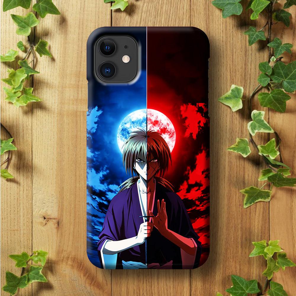 Samurai X Kenshin Red Blue Sky iPhone 11 Case-Plastic / Full Wrap (3D Case)-Xtracase