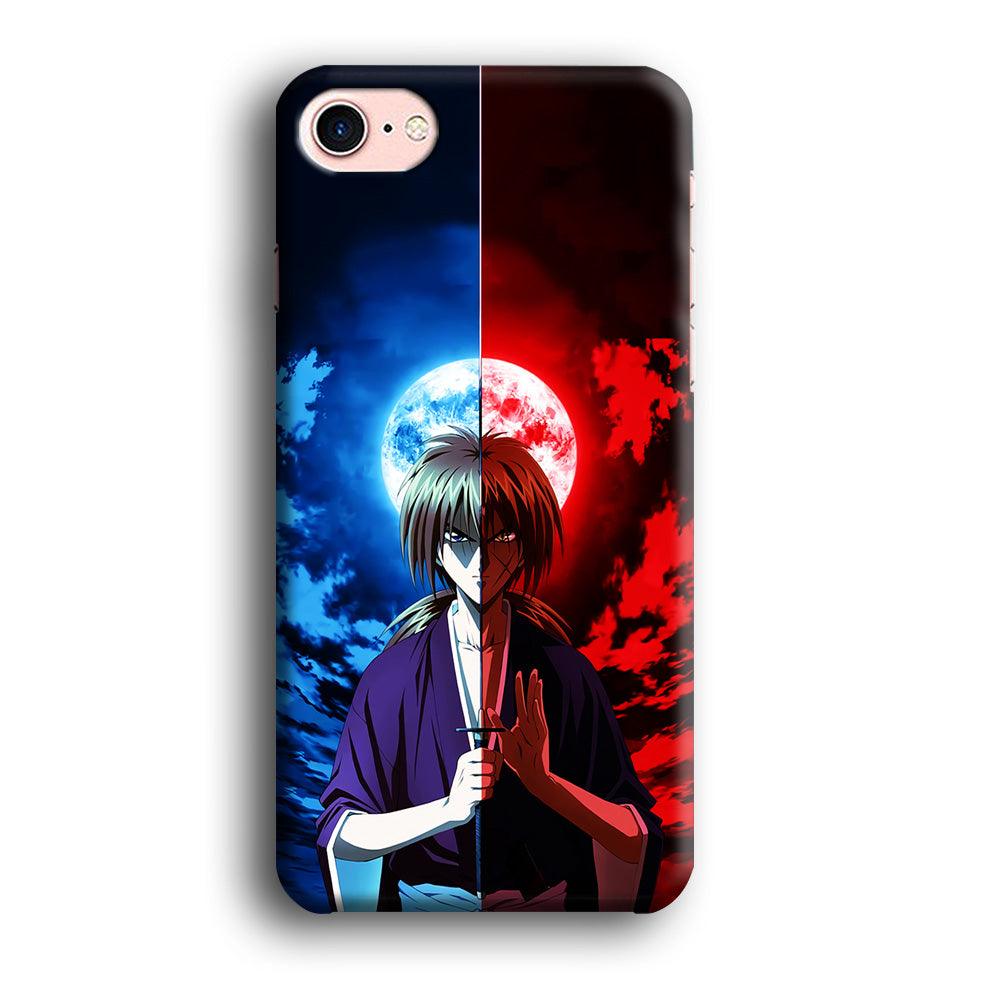 Samurai X Kenshin Red Blue Sky iPhone 7 Case-Plastic / Full Wrap (3D Case)-Xtracase