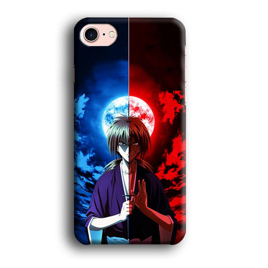 Samurai X Kenshin Red Blue Sky iPhone 7 Case-Plastic / Full Wrap (3D Case)-Xtracase