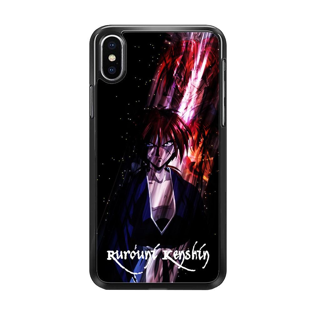 Samurai X Rurouni Kenshin iPhone X Case-Rubber / Black (2D Case)-Xtracase