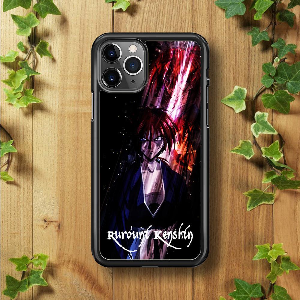 Samurai X Rurouni Kenshin iPhone 11 Pro Max Case-Rubber / Black (2D Case)-Xtracase