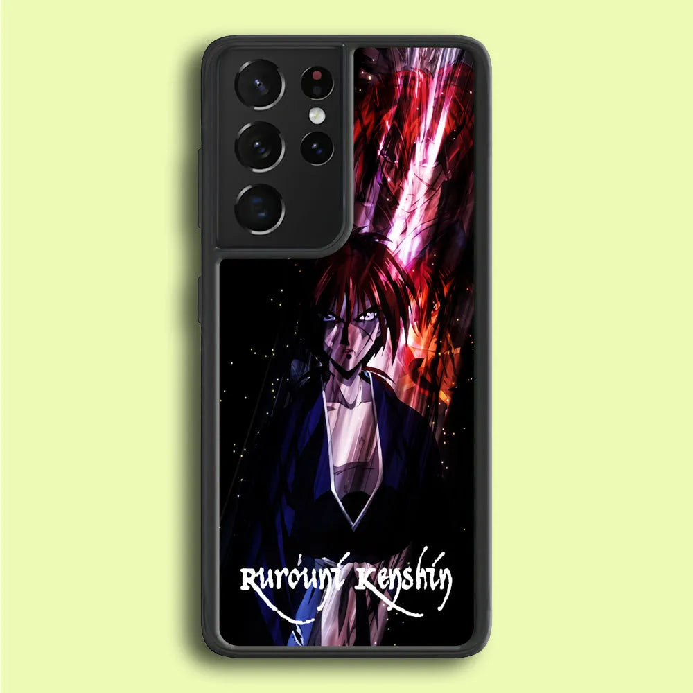 Samurai X Rurouni Kenshin Samsung Galaxy S25 Ultra Case-Rubber / Black (2D Case)-Xtracase