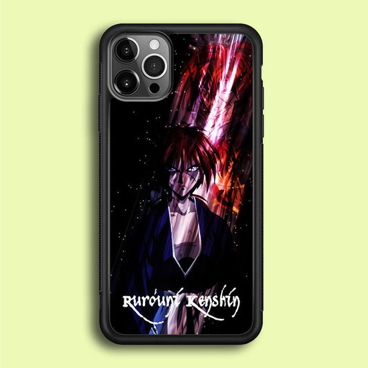 Samurai X Rurouni Kenshin iPhone 12 Pro Case-Rubber / Black (2D Case)-Xtracase