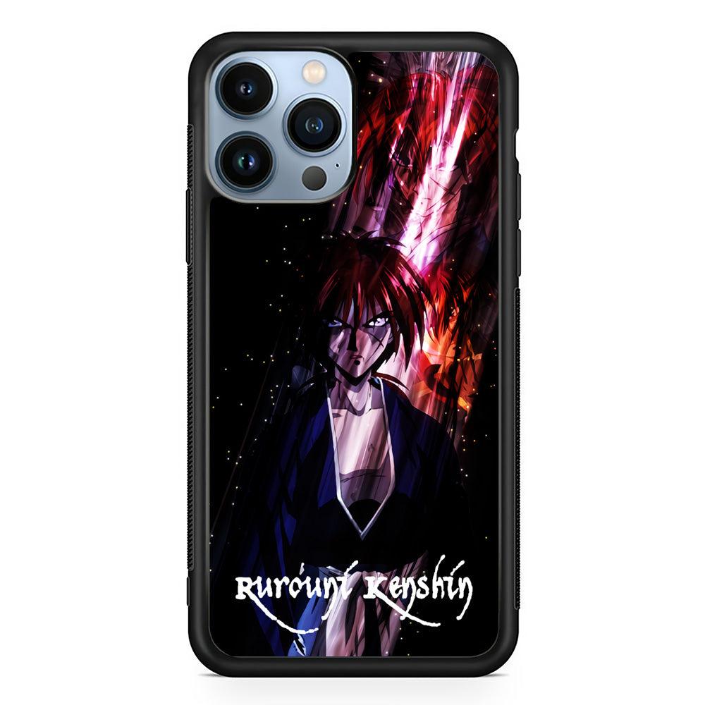 Samurai X Rurouni Kenshin iPhone 13 Pro Max Case-Rubber / Black (2D Case)-Xtracase