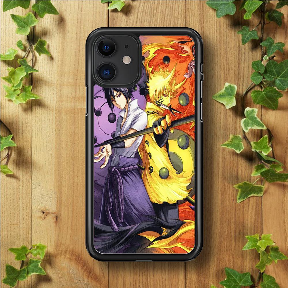 Sasuke Naruto iPhone 11 Case-Rubber / Black (2D Case)-Xtracase