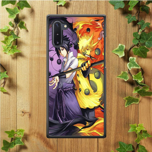 Sasuke Naruto Samsung Galaxy Note 10 Case-Rubber / Black (2D Case)-Xtracase