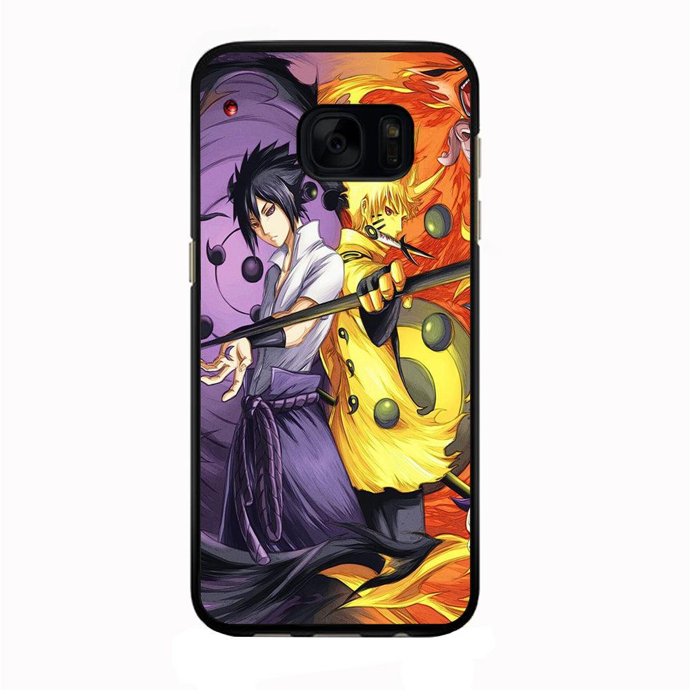 Sasuke Naruto Samsung Galaxy S7 Edge Case-Rubber / Black (2D Case)-Xtracase