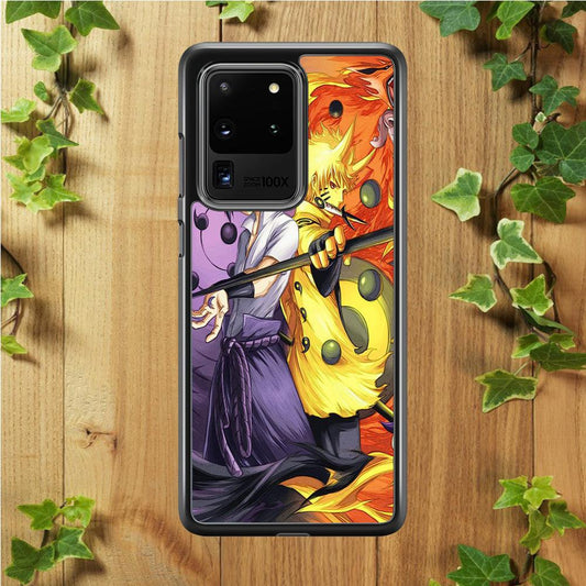 Sasuke Naruto Samsung Galaxy S20 Ultra Case-Rubber / White (2D Case)-Xtracase