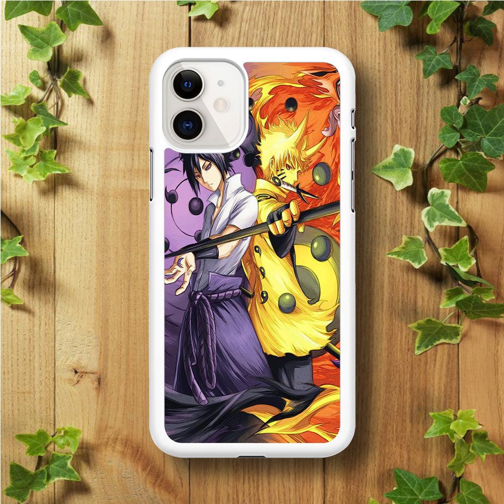 Sasuke Naruto iPhone 11 Case-Rubber / White (2D Case)-Xtracase